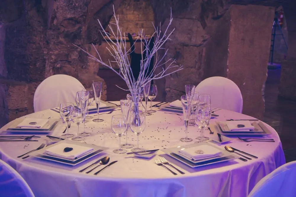 Round event table rental from EY Party Rentals
